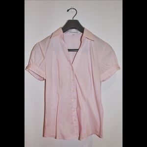 Express Short Sleeve Button Down (v-neck)